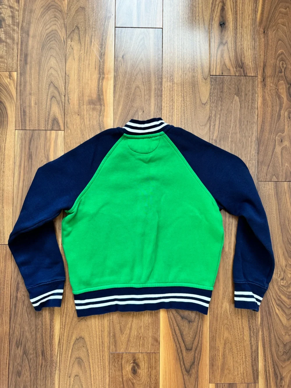 Polo Ralph Lauren Boys Color Blocked Fleece Baseball Jacket Green / Navy 8